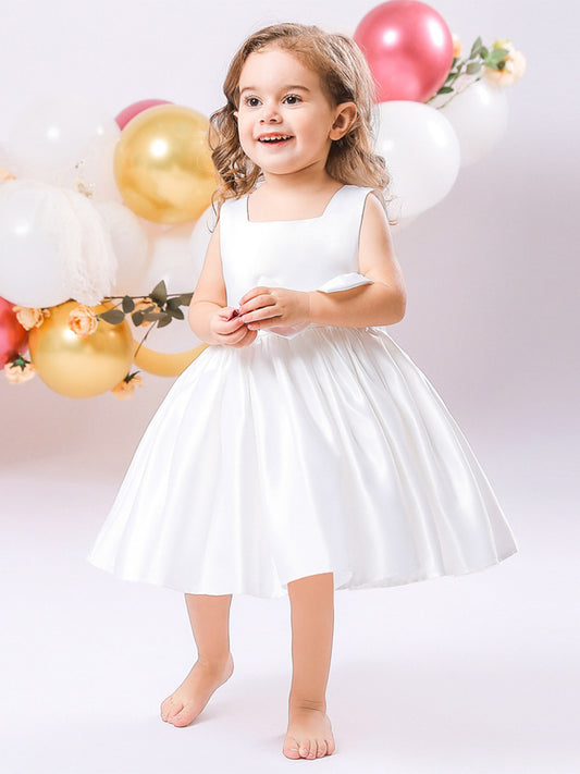 Ball Gown Square Neck Sleeveless Ruched Flower Girl Dresses