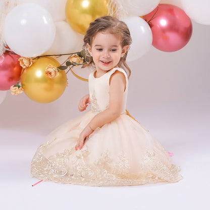 Ball Gown Scoop Sleeveless Lace Flower Girl Dresses