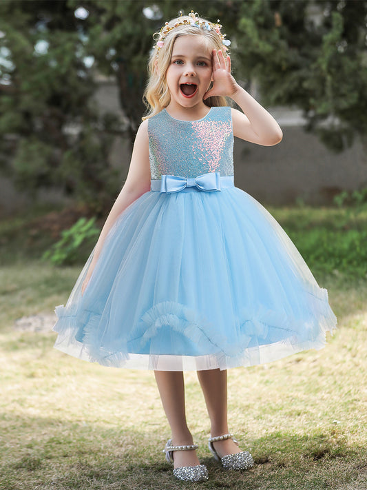 Ball Gown Scoop Sleeveless Ruched Flower Girl Dresses