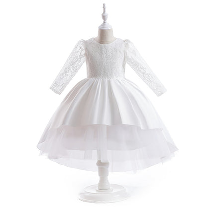 Ball Gown Scoop 3/4 Sleeves Tiered Flower Girl Dresses