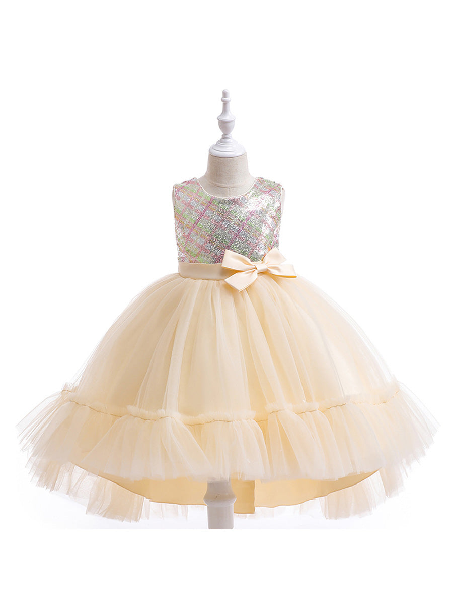 Ball Gown Scoop Sleeveless Sequins Flower Girl Dresses