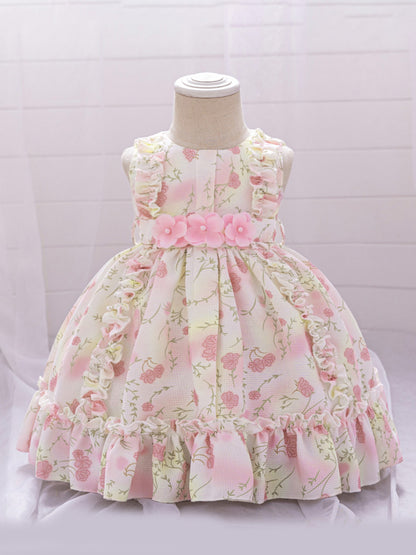 Ball Gown Scoop Sleeveless Ruffles Flower Girl Dresses