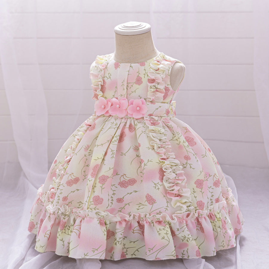 Ball Gown Scoop Sleeveless Ruffles Flower Girl Dresses