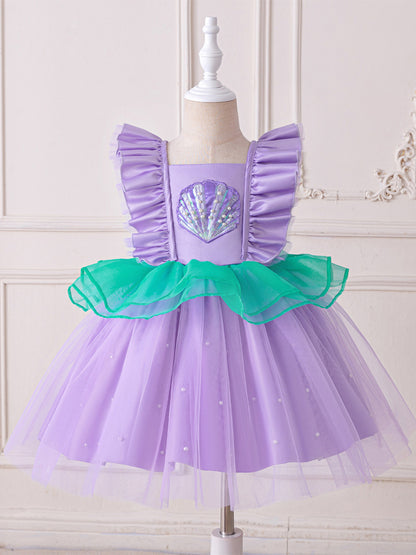 Ball Gown Square Neck Flying Sleeves Beading Flower Girl Dresses