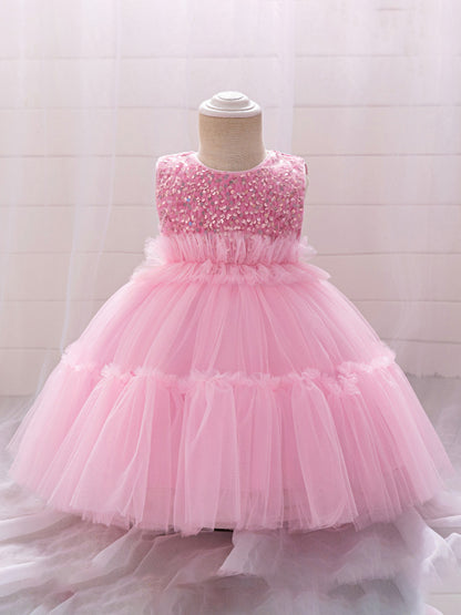 Ball Gown Scoop Sleeveless Ruched Flower Girl Dresses