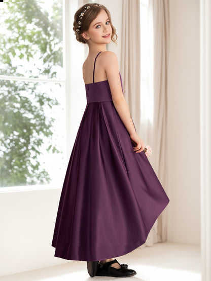 A-Line/Princess Halter Sleeveless Ruched Junior Bridesmaid Dresses