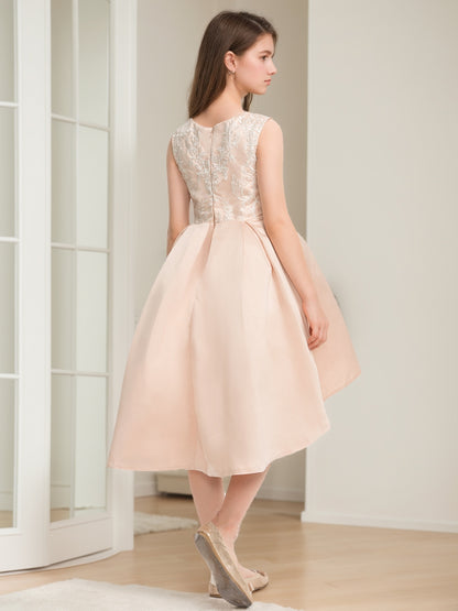 A-Line/Princess Scoop Sleeveless Beading Junior Bridesmaid Dresses