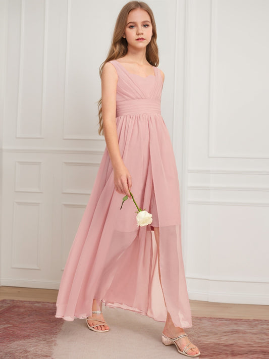 A-Line/Princess Sweetheart Sleeveless Ruched Junior Bridesmaid Dresses