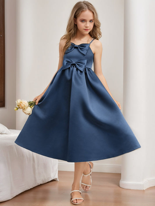 A-Line/Princess Sweetheart Sleeveless Bow Junior Bridesmaid Dresses