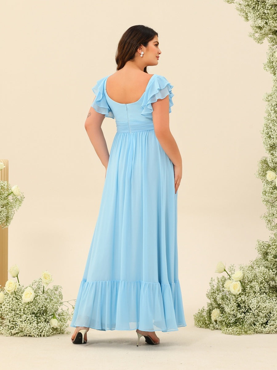 A-Line/Princess Ankle-Length Sleeveless Bridesmaid Dresses With Ruffles