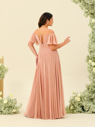 A-Line/Princess Floor-Length Off-the-Shoulder Bridesmaid Dresses