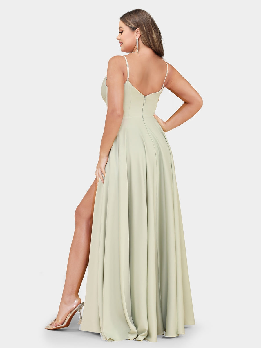 A-Line/Princess Spaghetti Straps Sleeveless Plus Size Evening Dresses with Ruched