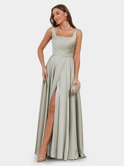 A-Line/Princess Scoop Sleeveless Evening Dresses with Ruched