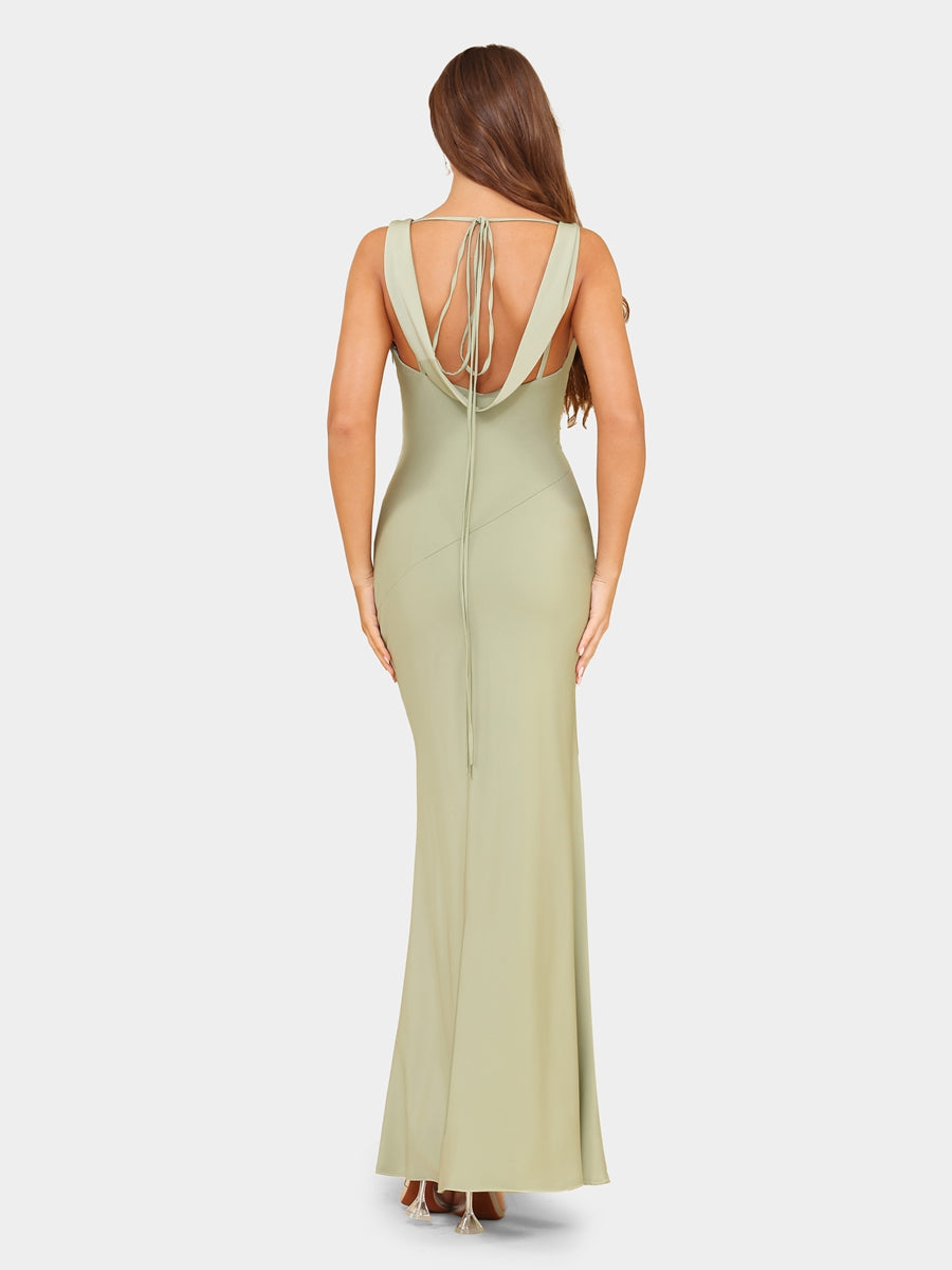 Sheath/Column Plunging V-Neck Sleeveless Evening Dresses with Ruched