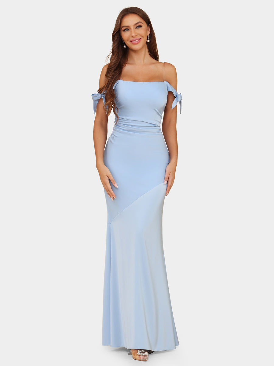 Trumpet/Mermaid Off-the-Shoulder Bowknot Evening Dresses with Ruched