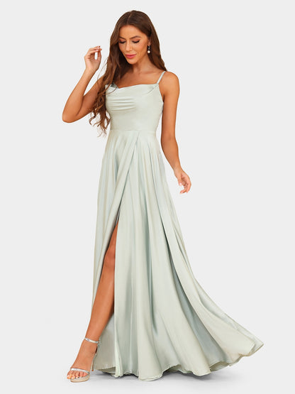 A-Line/Princess Spaghetti Straps Sleeveless Evening Dresses with Split Side