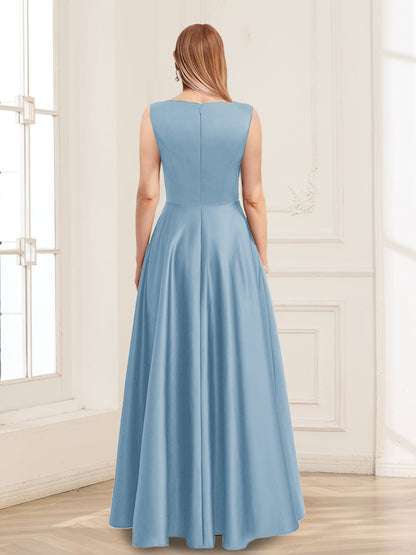 A-Line/Princess V-Neck Sleeveless Mother of the Bride Dresses with Bow