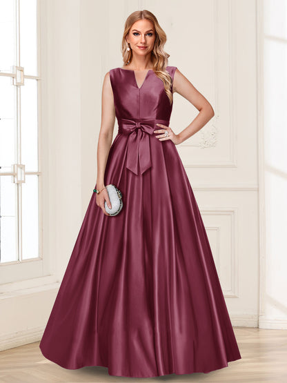 A-Line/Princess V-Neck Sleeveless Mother of the Bride Dresses with Bow