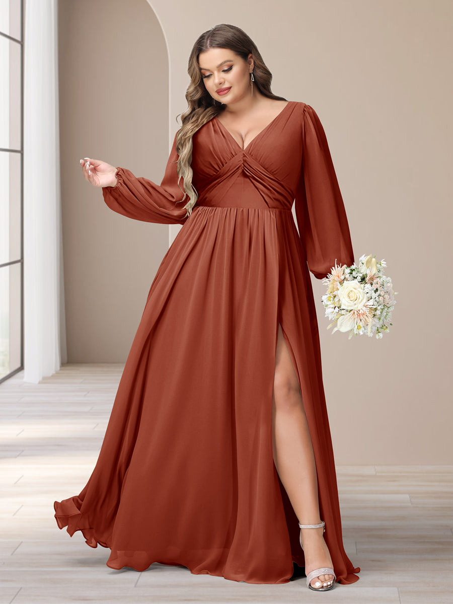 Plus size long sleeve bridesmaid dresses hotsell