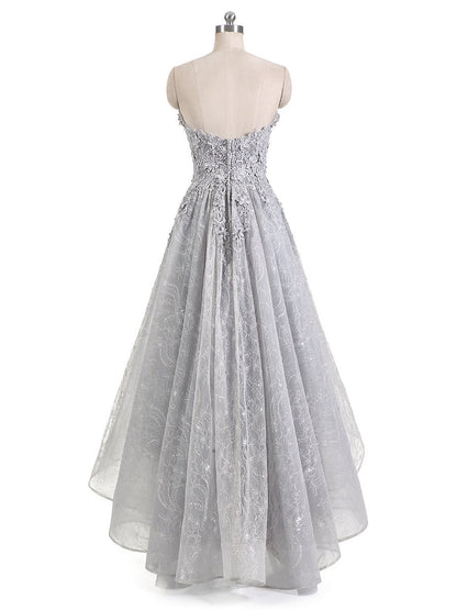 A-Line/Princess Strapless Sweetheart Sleeveless With Applique Asymmetrical Bridesmaid Dresses