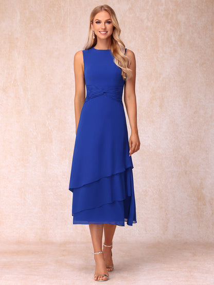 Sheath/Column Scoop Sleeveless Mother of the Bride Dresses with Ruched & Jacket