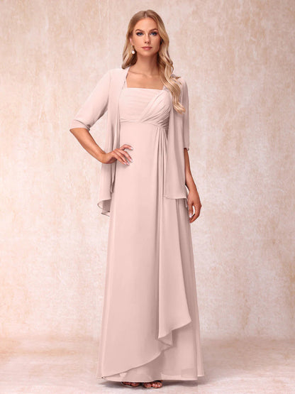 A-Line/Princess Sleeveless Mother of the Bride Dresses With Ruffles & Jacket