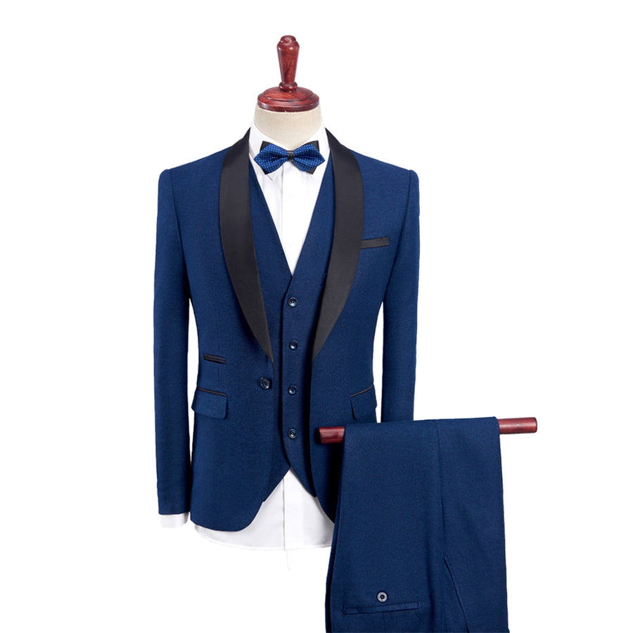 Tailored Fit Single Breasted One-button 3 Pieces Solid Colored Men's Wedding Suits