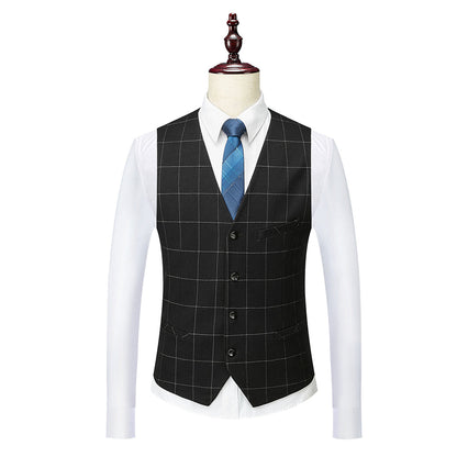 Tailored Fit Single Breasted One-button 3 Pieces Plaid Men's Wedding Suits