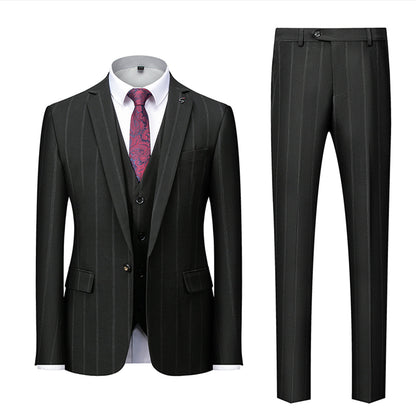 Tailored Fit Single Breasted One-button 3 Pieces Striped Men's Wedding Suits