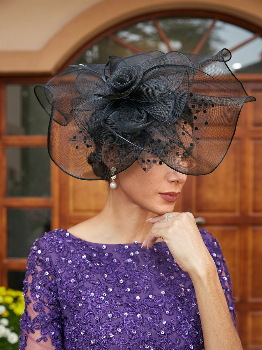 Elegant Tulle Fascinators with Feathers