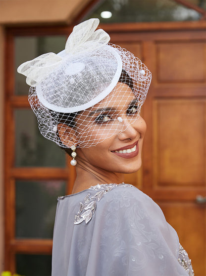 Elegant Tulle Fascinators with Bow