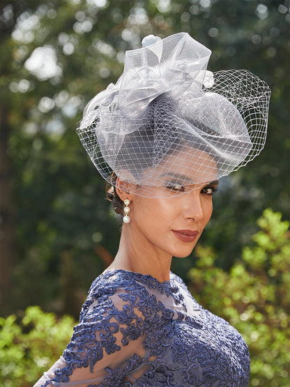 Elegant Tulle Fascinators with Feathers