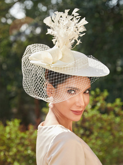 Elegant Tulle Fascinators with Feathers