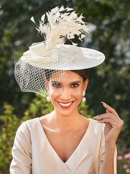 Elegant Tulle Fascinators with Feathers