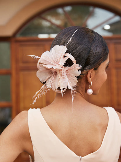 Classical Tulle Fascinators with Feathers