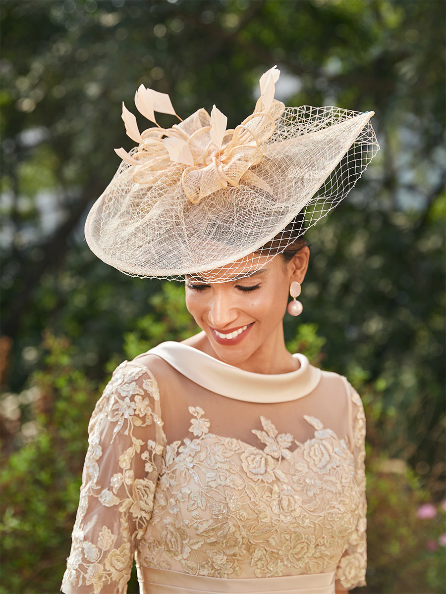 Elegant Tulle Fascinators with Feathers