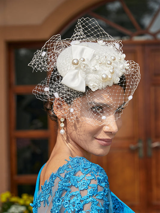 Elegant Tulle Fascinators with Pearl