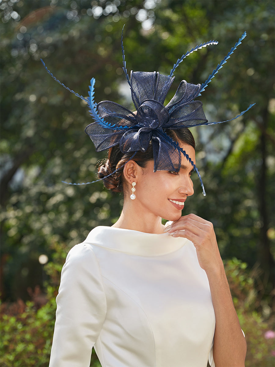 Elegant Retro Tulle Fascinators with Feathers