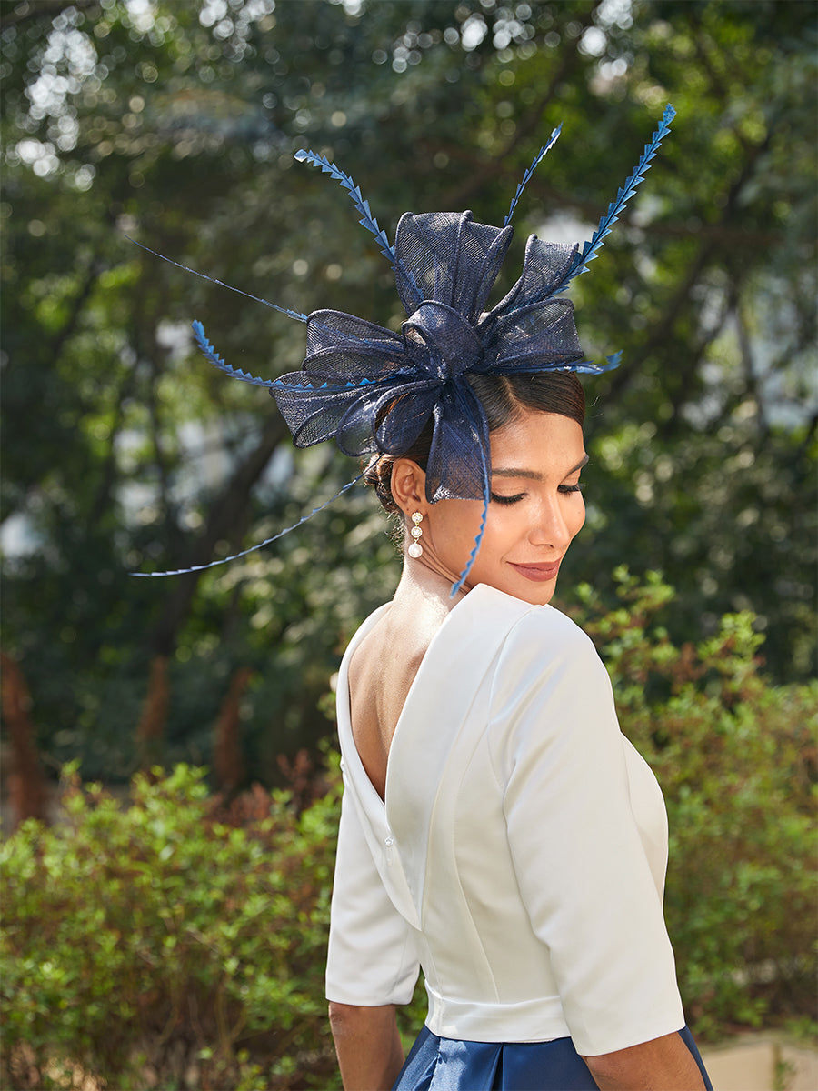 Elegant Retro Tulle Fascinators with Feathers