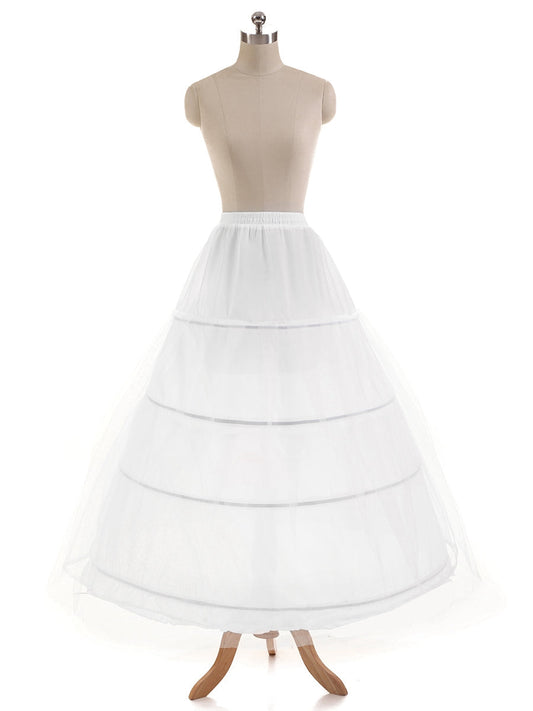 Tulle 1 Tier Tea-Length 4 Hoop Wedding Ball Gown Petticoats