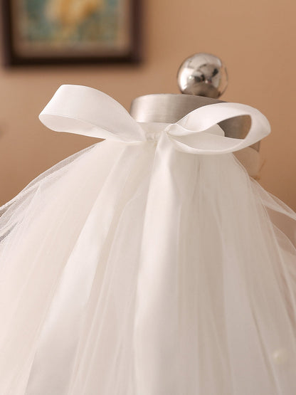 Pretty 4 Layer Tulle With Bowknot beading Wedding Veils