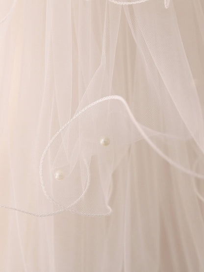 Pretty 4 Layer Tulle With Bowknot beading Wedding Veils