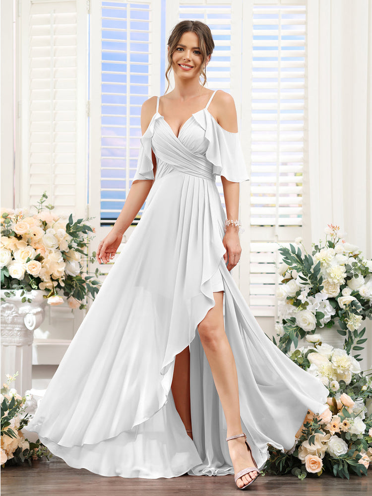 Asymmetrical chiffon hot sale bridesmaid dresses