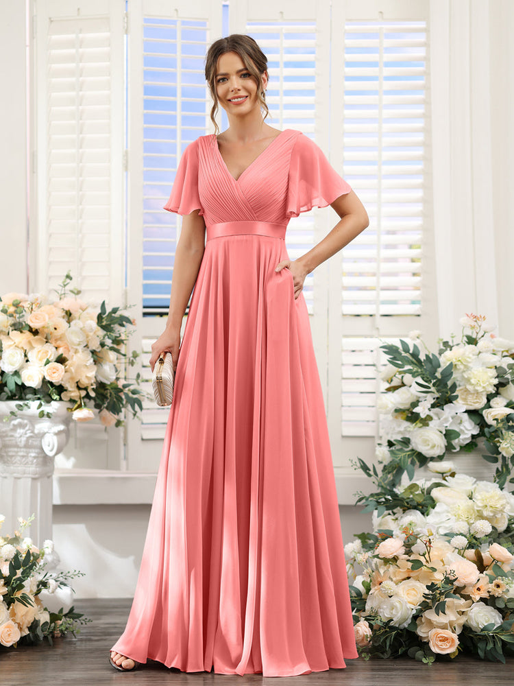 coral peach bridesmaid dresses