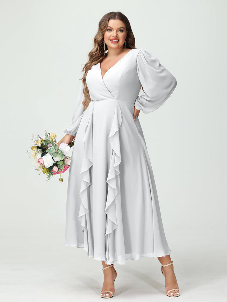 Plus size tea length shops dresses