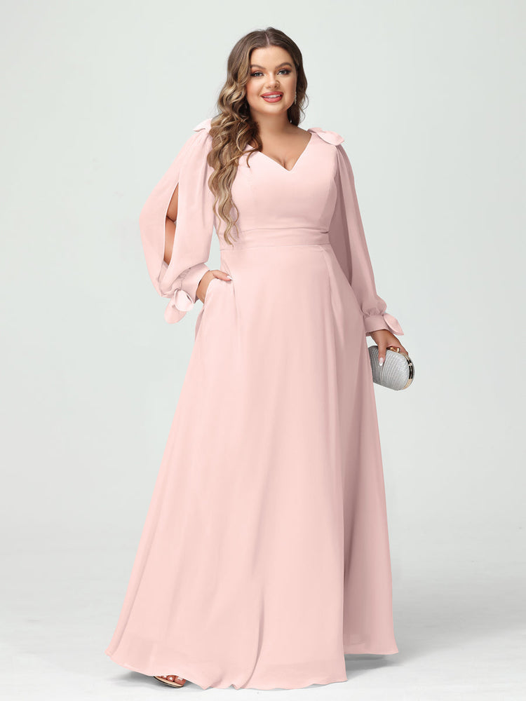 Light pink plus size bridesmaid dresses best sale