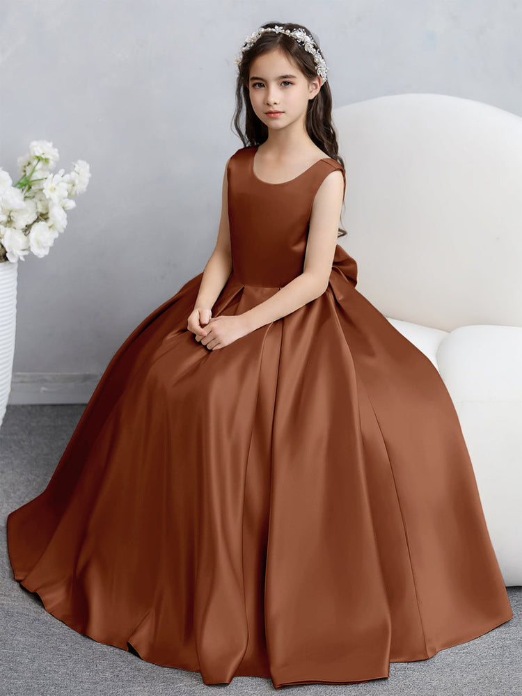 Orange and Brown Flower Girl Dresses