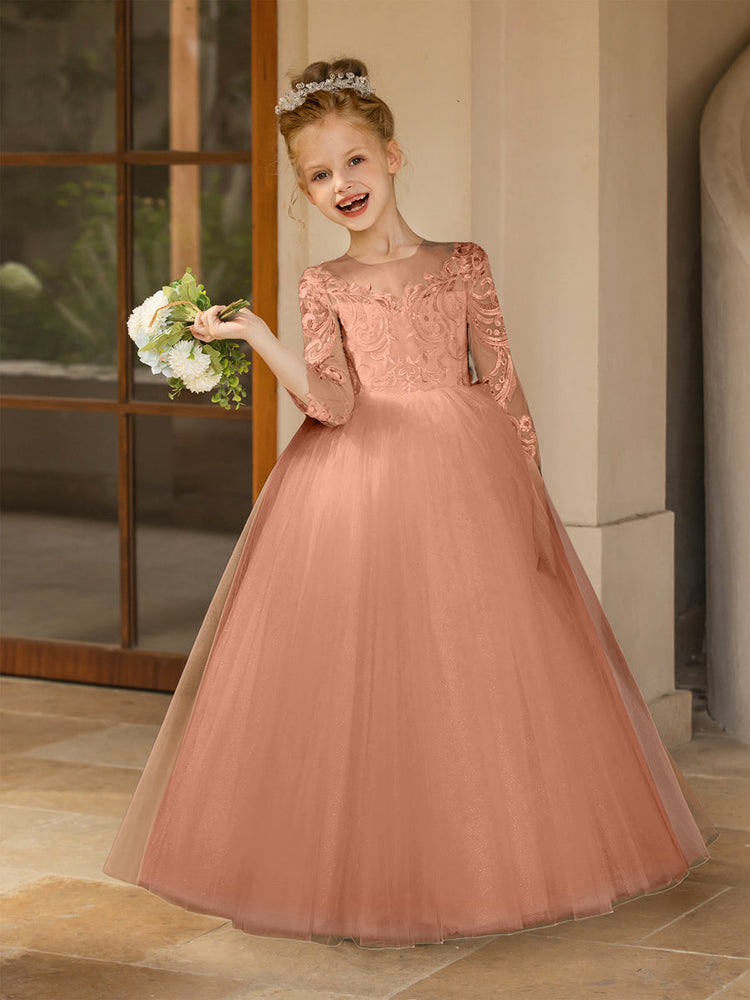 Salmon flower girl clearance dresses