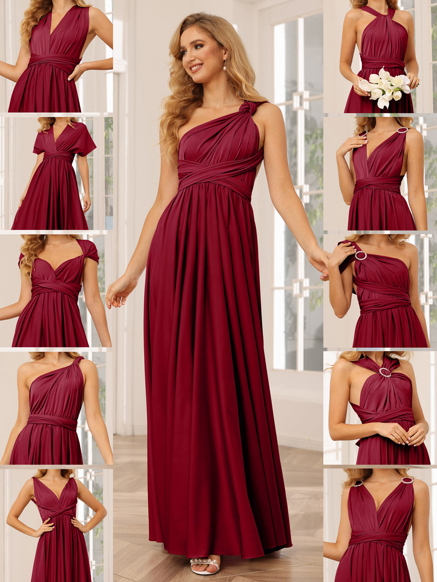 A-Line/Princess Convertible Infinity Long Bridesmaid Dresses