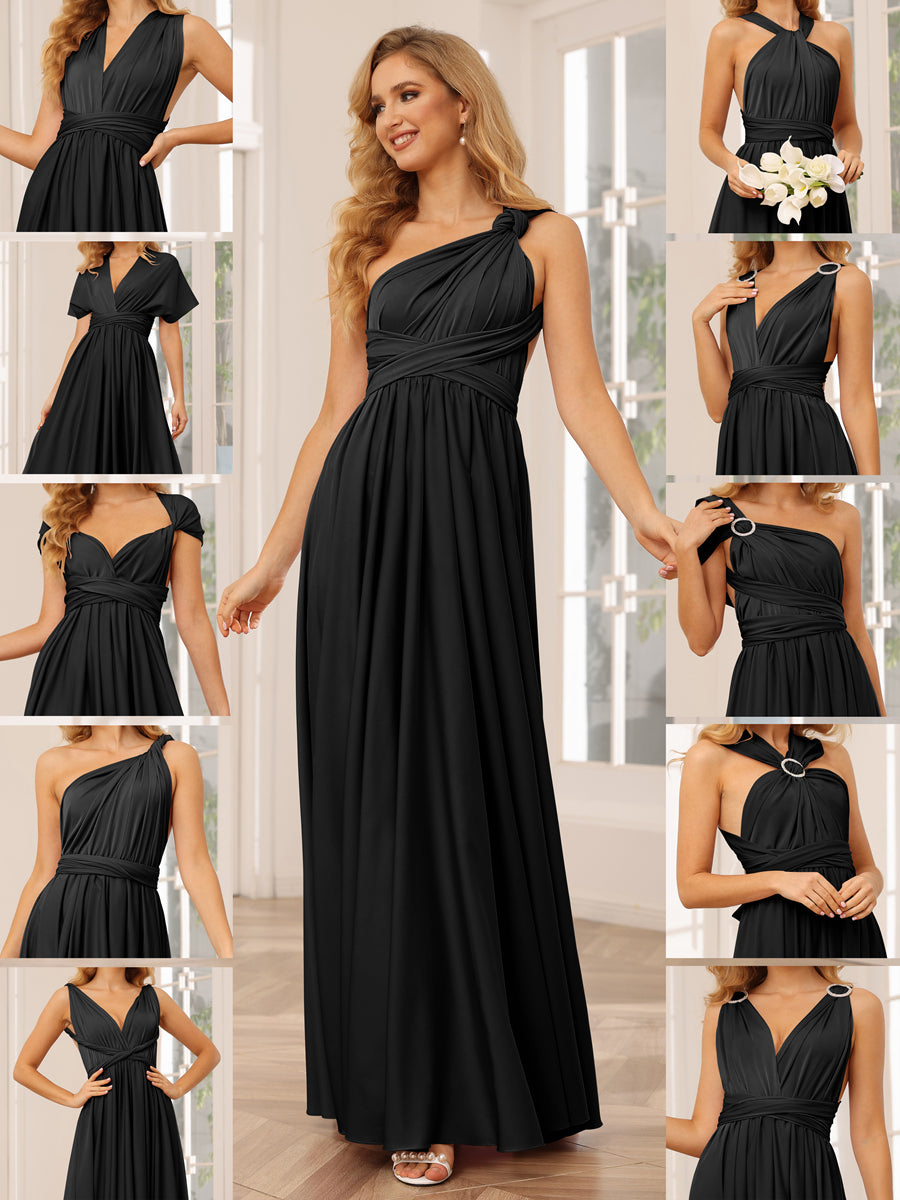 A-Line/Princess Convertible Infinity Long Bridesmaid Dresses